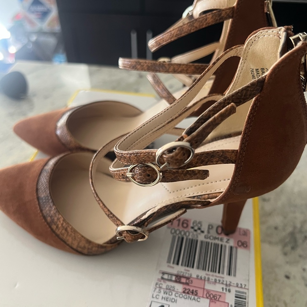 Elegant Cognac Strappy Heels